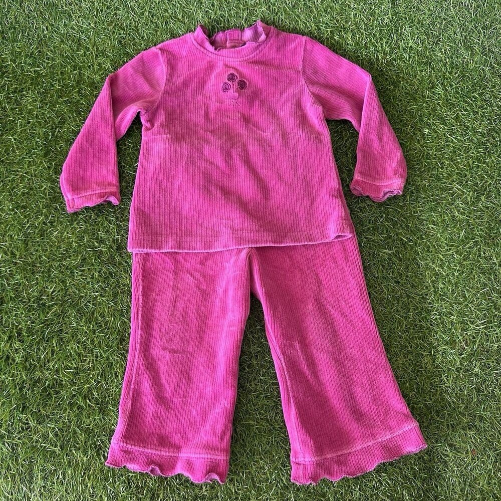 Vintage Children's Place Outfit Infant Girls Size 12 Months Pink Ribbed Ruffle - Picture 1 of 9